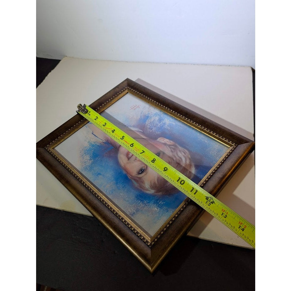 Vintage Sherry Clark PSA Original Pastel Portrait | Framed 10" x 12"