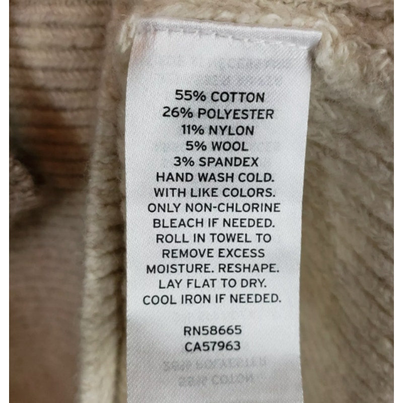 NEW Treasure & Bond Quarter Zip Mock Neck Sweater MEDIUM Beige Long Sleeve