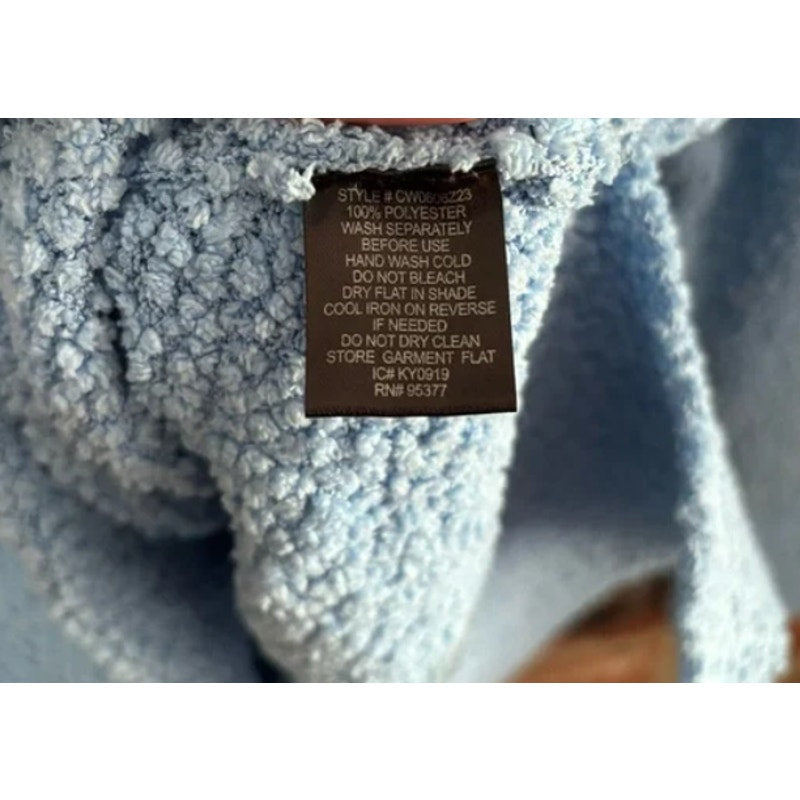 Sanctuary Classic VNeck Pullover Sweater Long Sleeve Blue Boucle Size Small NEW