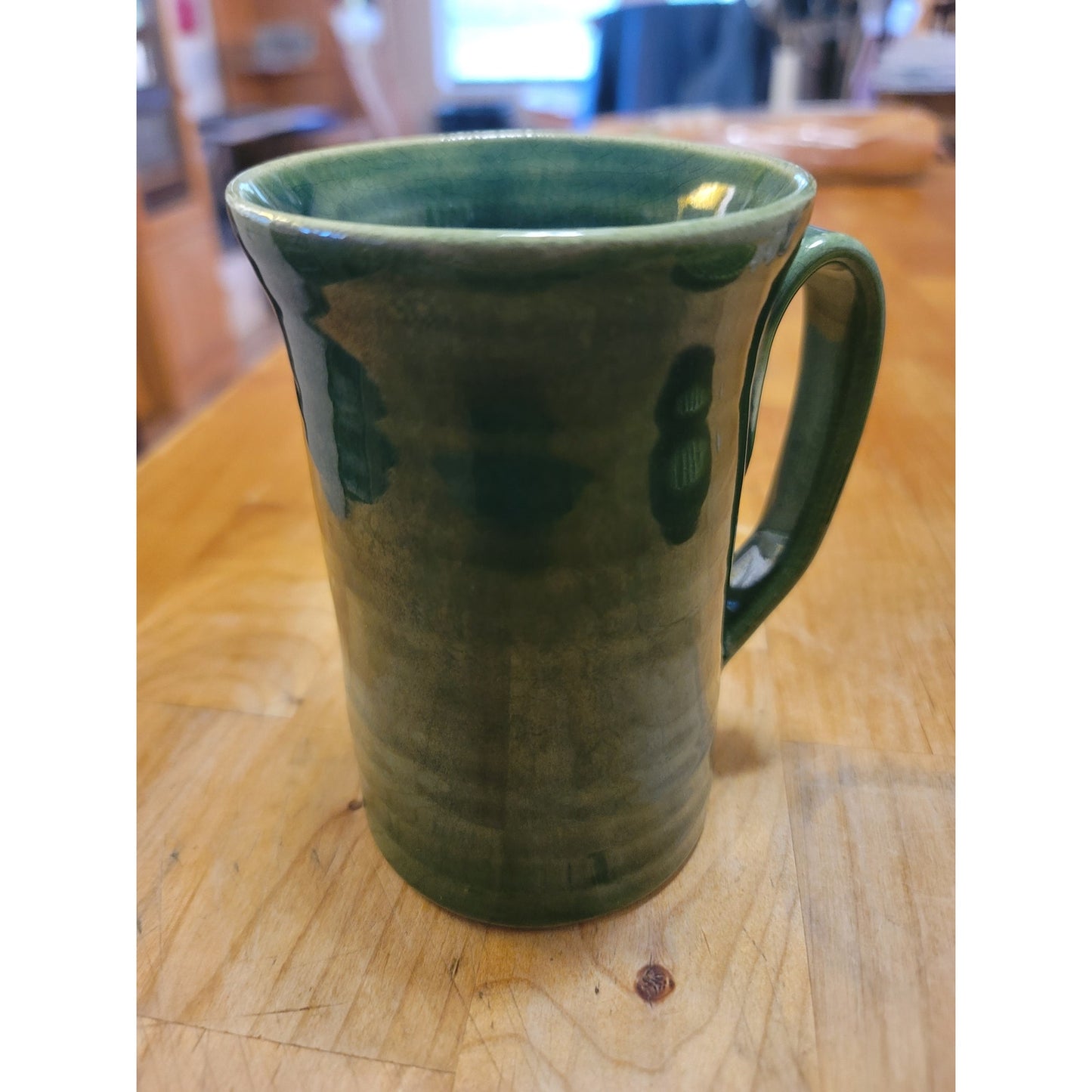 Handcrafted Studio Pottery Forest Green Tall Mug / Tankard