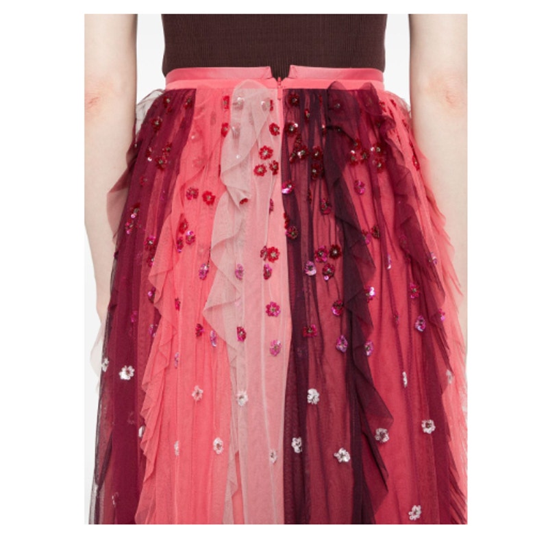 Needle & Thread sequin-embellished tulle midi skirt 8/ Medium Fairycore NEW $346