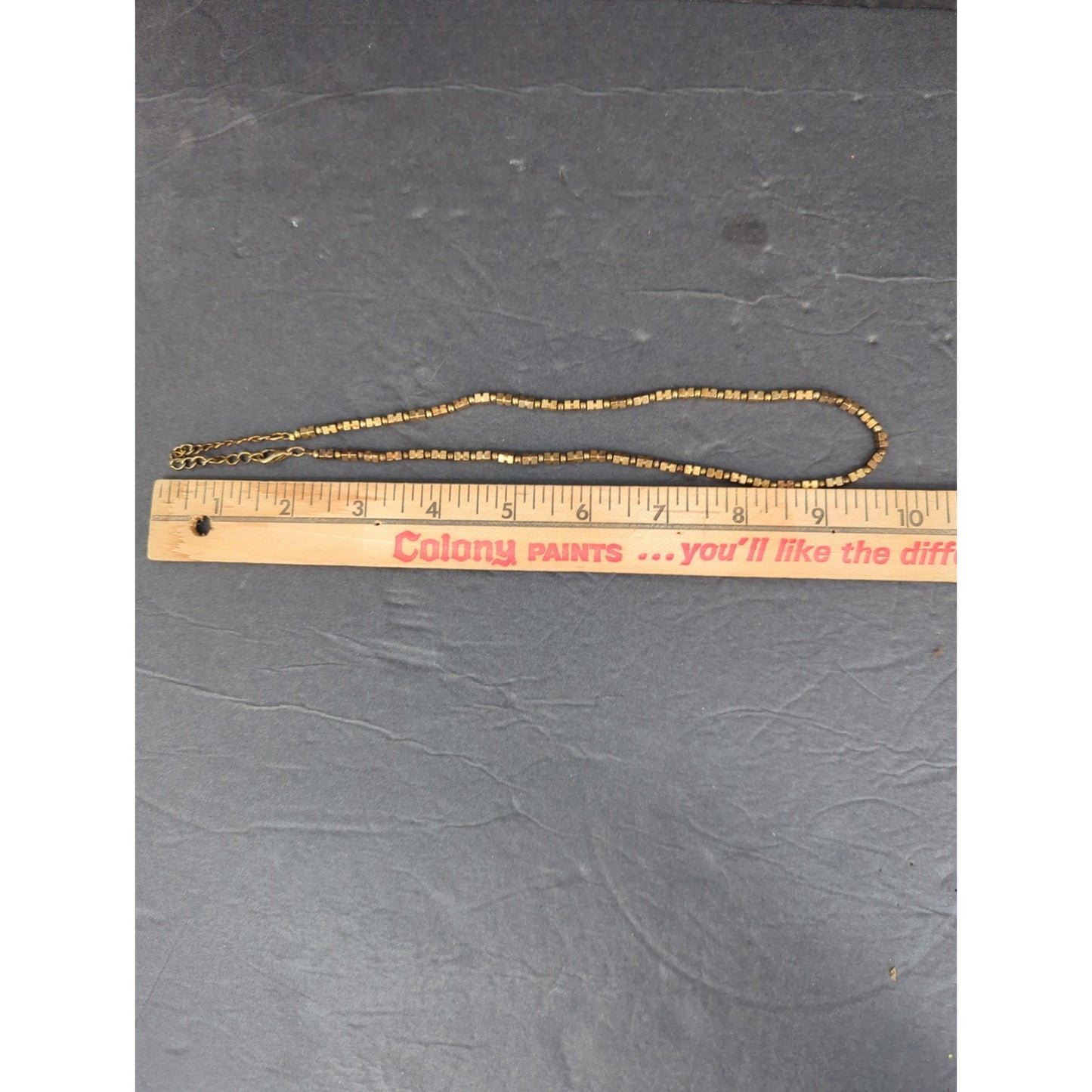 Vintage Gold Tone Brutalist Segmented Block Chain Collar Necklace Retro