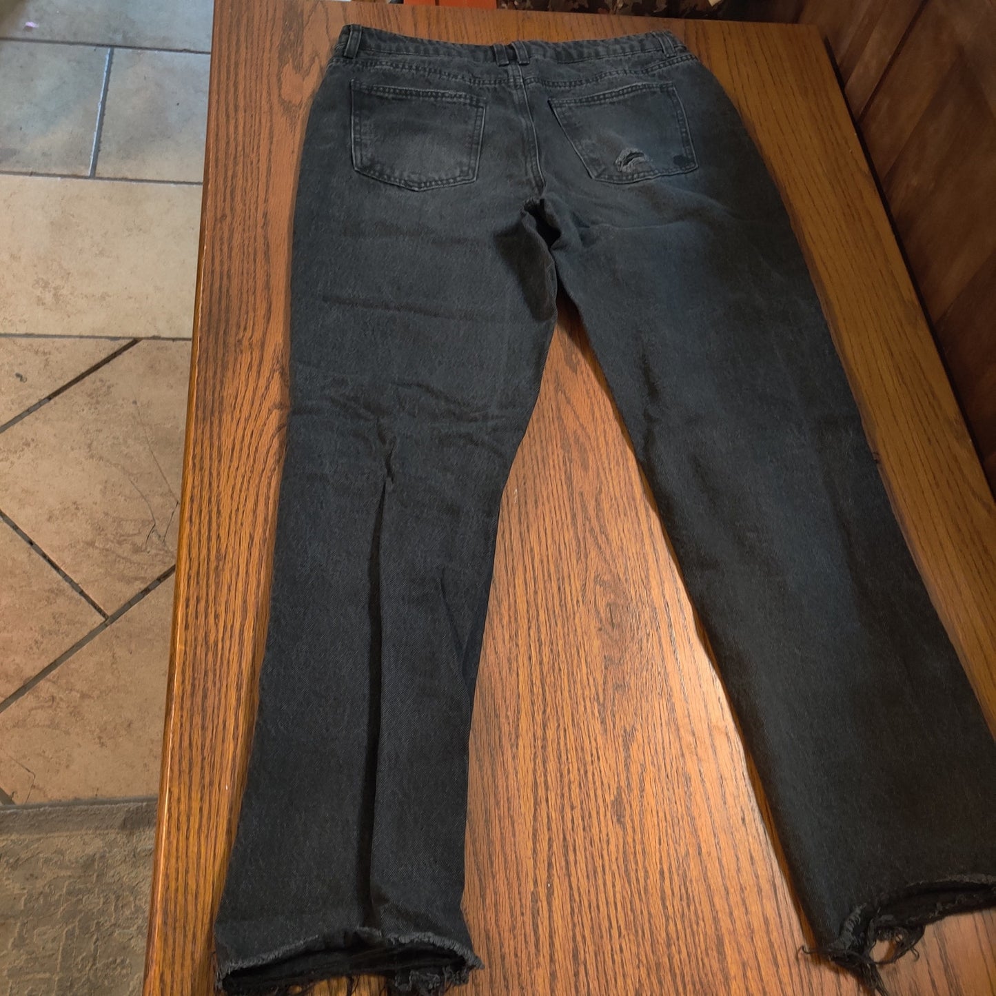 Indigo Rein Black Distressed 30x31 Rhinestone Jeans Y2K Goth Punk Denim Pants 13