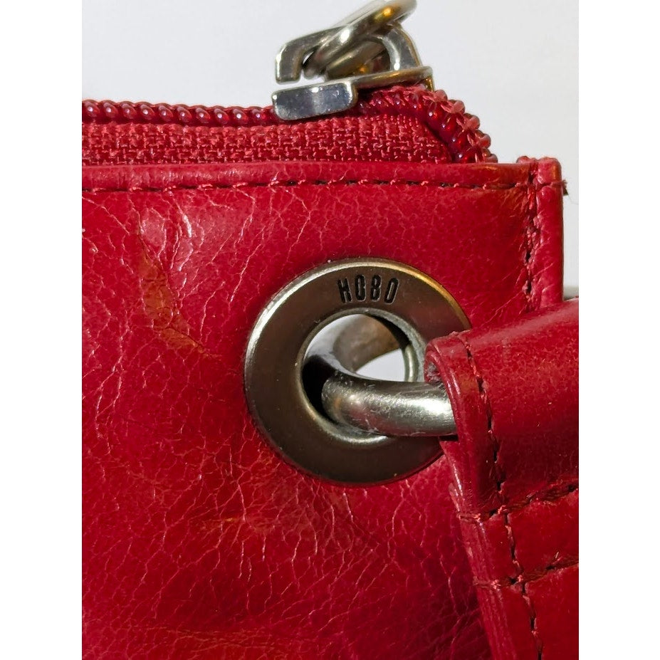 Hobo Alice Red Smooth Leather Zip Wallet Wristlet Clutch Y2K Boho Minimalist