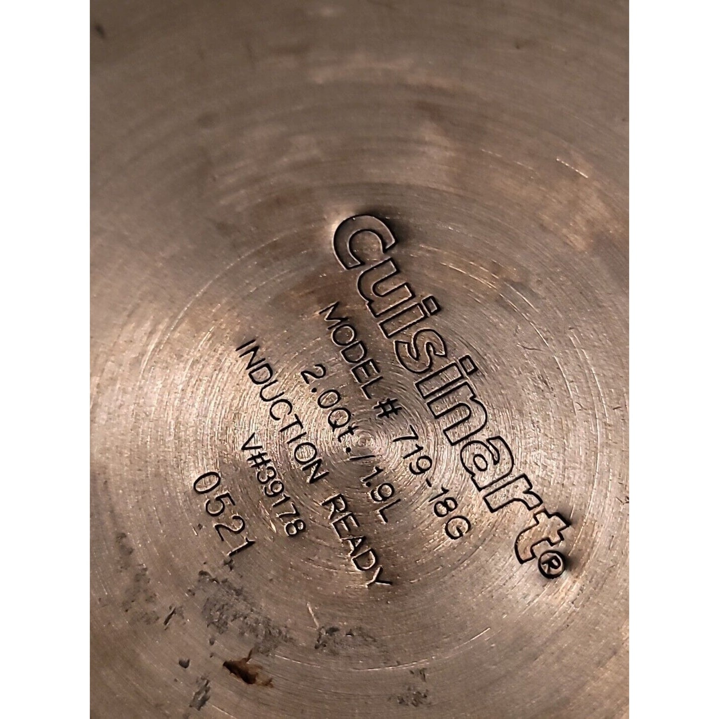 Cuisinart 2qt, 8" x 3.5" STAINLESS POT PAN SAUCEPAN (NO LID) #719-18G NICE Clean