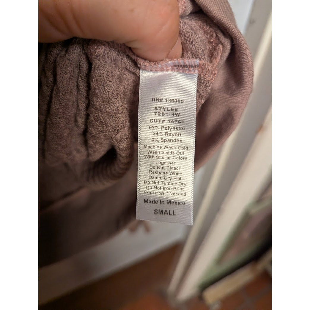 PST waffle knit long sleeve drop shoulder Size Small thermal top Tshirt layering