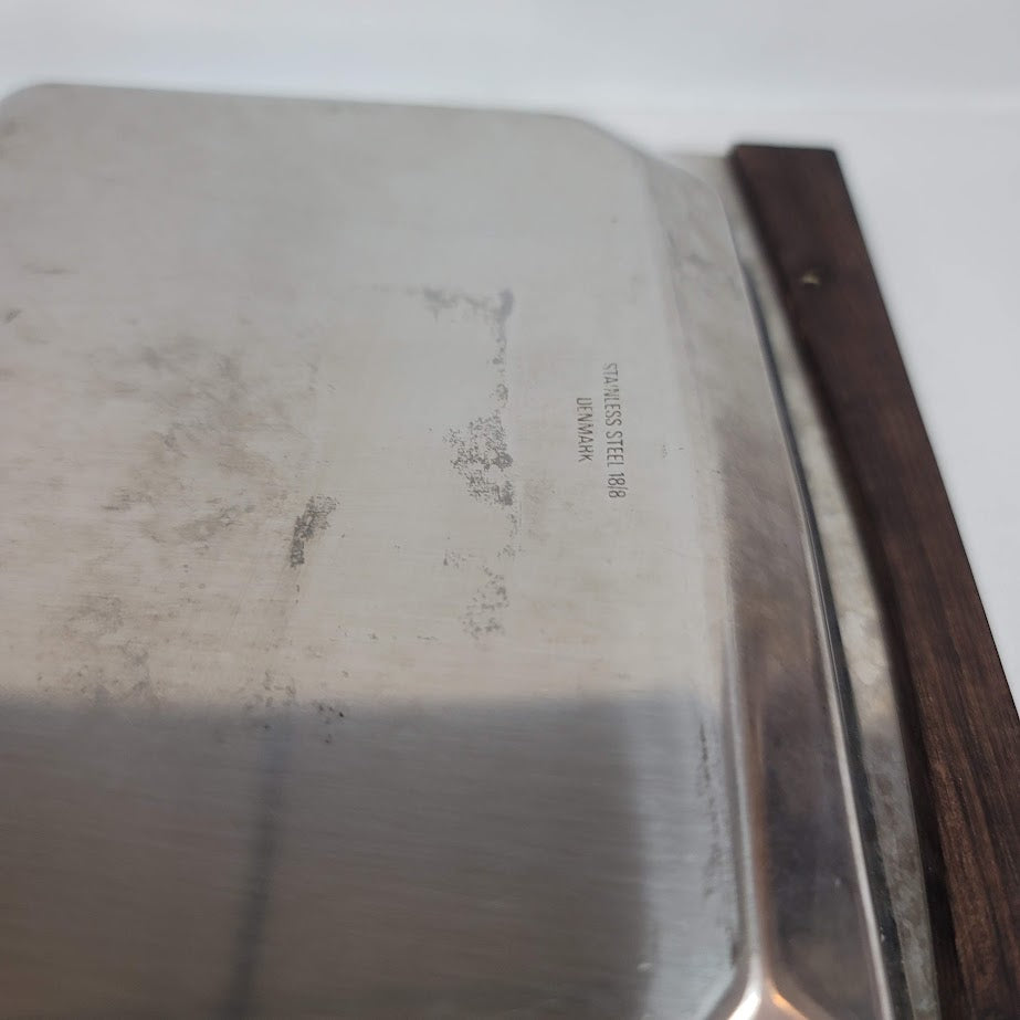 Stainless Steel Denmark Metal Wood double compartment serving tray