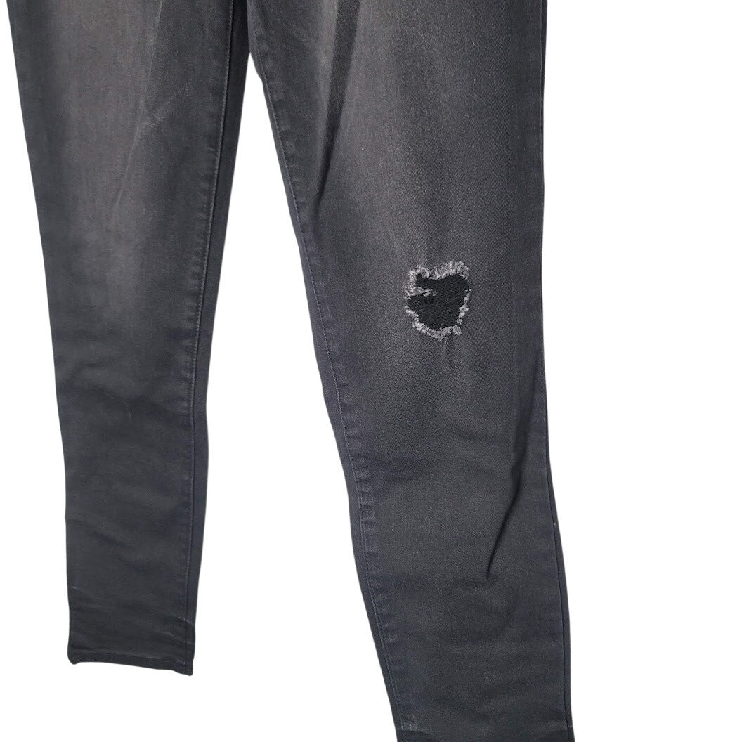 Wit Wisdom Modern Abs Size 4 High Rise Black 28" Distressed Skinny Lycra Jeans