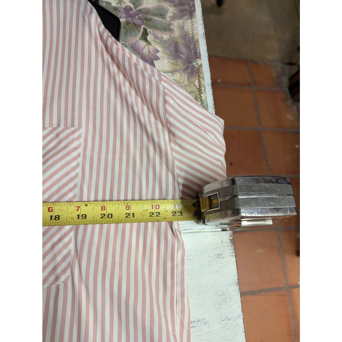 1. State Striped Button Up Shirt Womens XS Pink White Rayon Pocket Blouse