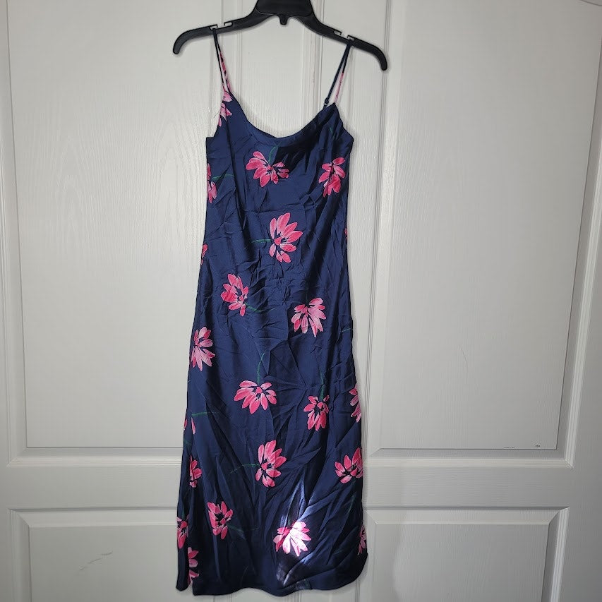 NEW All in Favor XS Womens Slip Dress Floral Blue Pink Cocktail