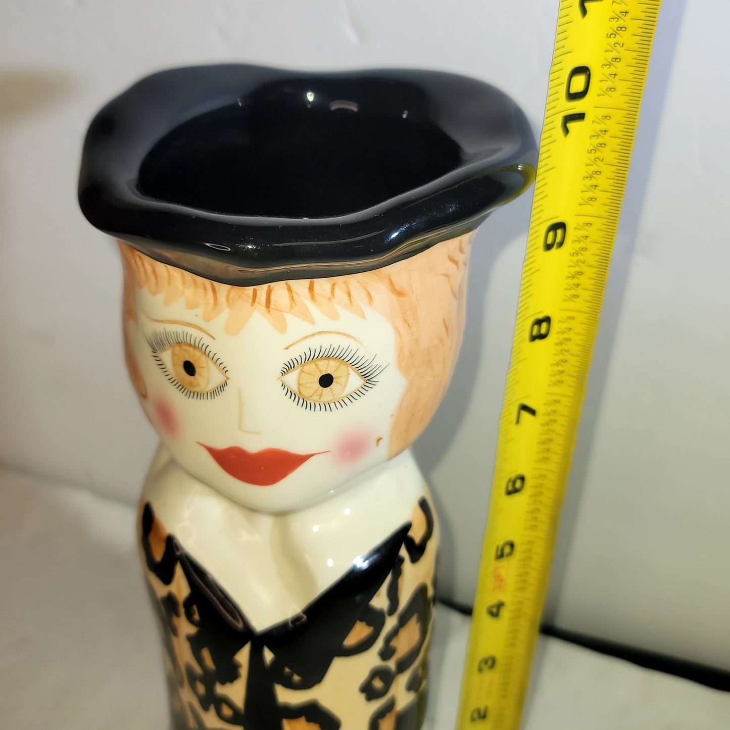 Susan Paley Ganz Laila Lady Figurine Bud Vase Nine Inch Black Gold Whimsical