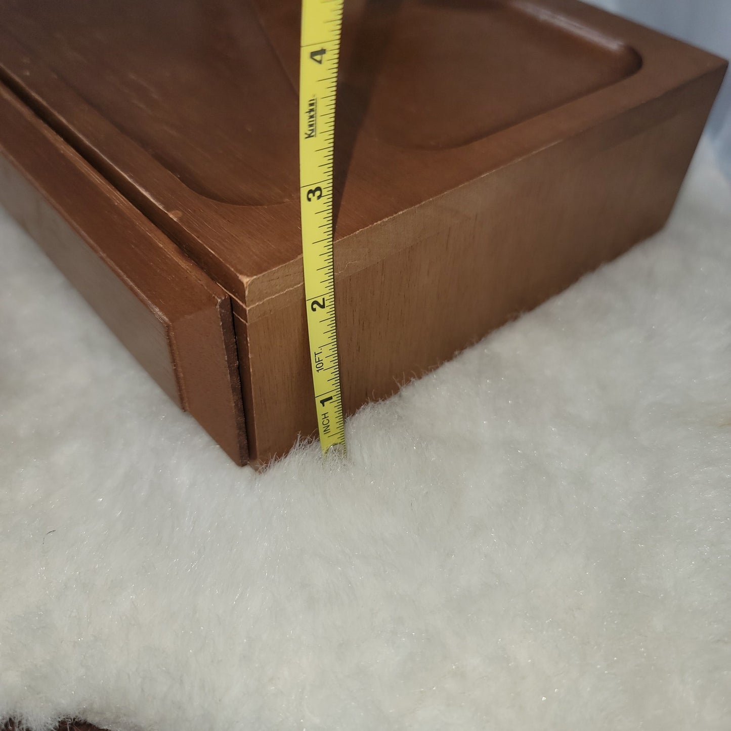 Mid-Century Modern Solid Wood Valet Box Gentleman's Desk Organizer Vanity Jewels