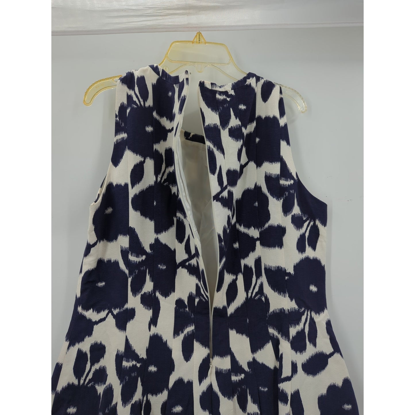 Alex Marie Women's Navy Blue and White Floral Sleeveless Dress 8