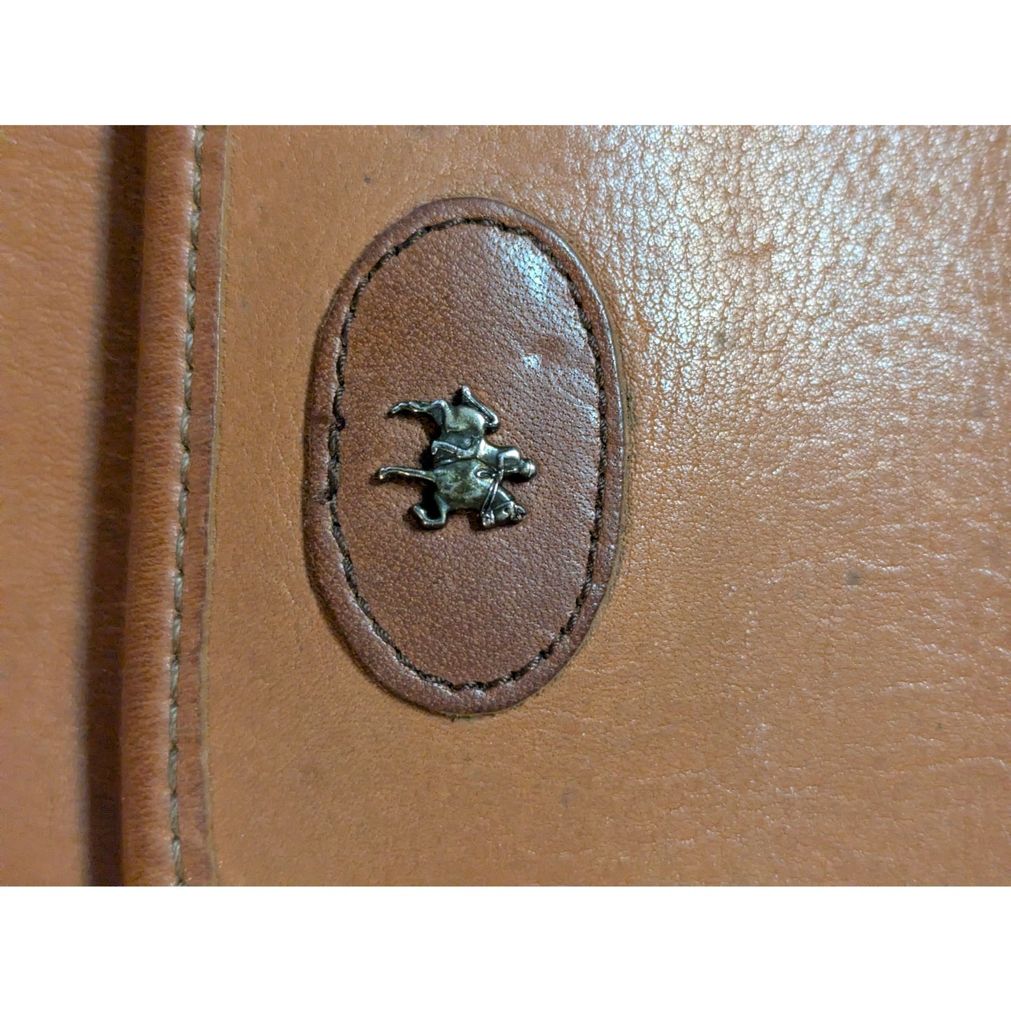 Vintage Mark Cross Tan Leather Minimalist Envelope Turnlock Clutch Bag