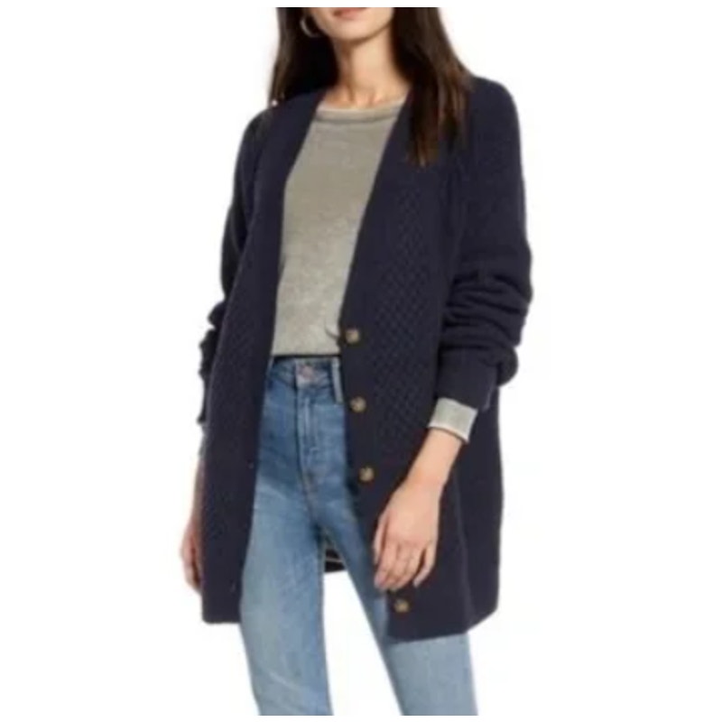 Treasure & Bond Cardigan Sweater Long Sleeve Blue xs/small oversized button up