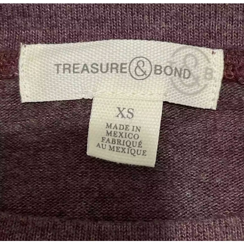 Treasure & Bond Purple Grey Ombre Long Sleeves Top Size XS New Cozy Soft