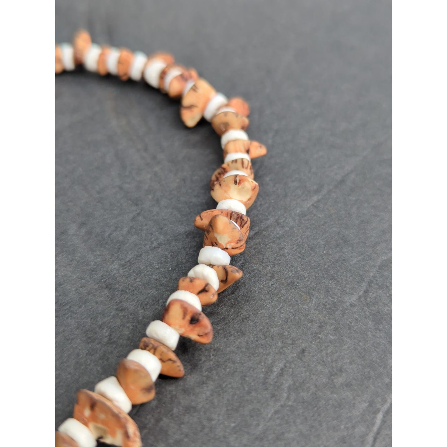 Vintage Goldstone Sunstone Chip Bead Necklace White Tube Spacer Beachy Boho