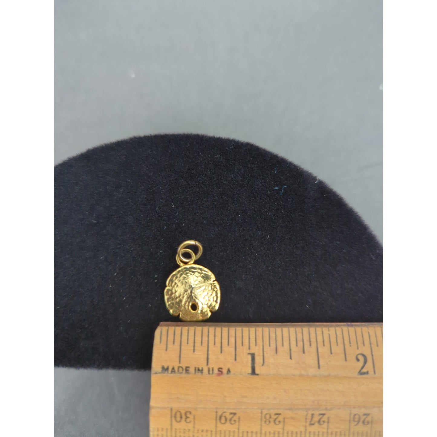 Vintage Gold Tone Sand Dollar Charm Small Half Inch Sea Life Nautical