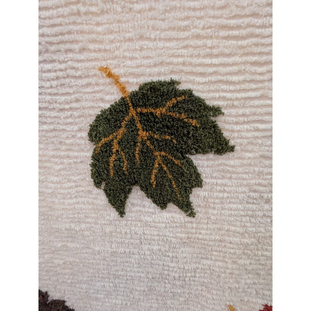Sleepwell King Autumn Fall Leaves Chenille blanket coverlet bedspread w/overhang