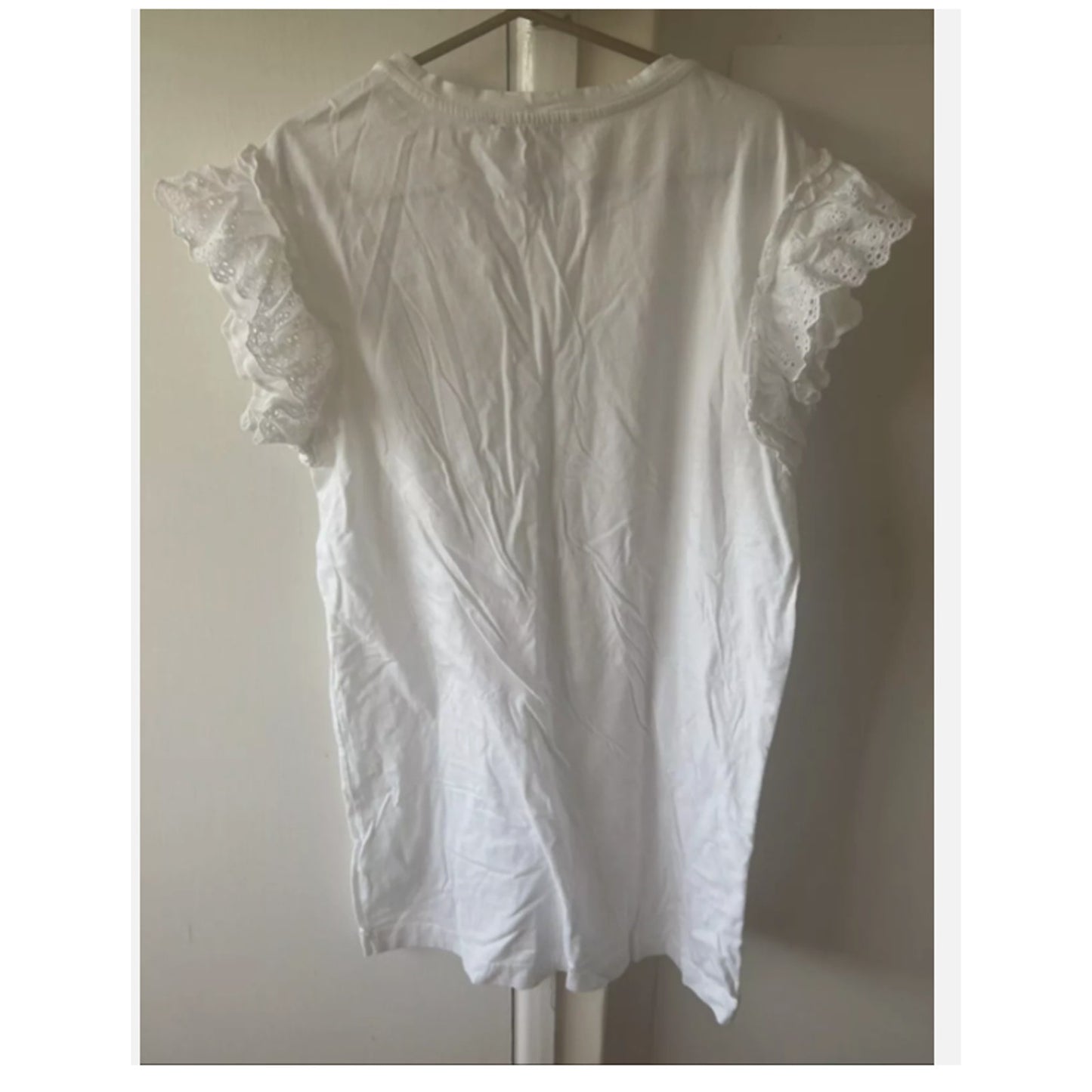 All saints Senna Adelaide eyelet tee dress size XS NEW $120 cHALK white Flutter