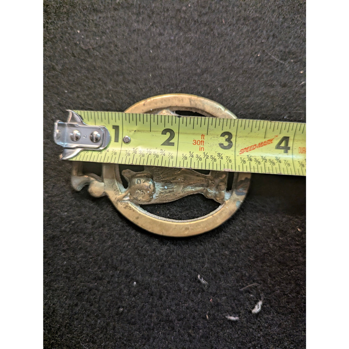 Antique Isle Of Man Manx Cat Horse Brass Harness Medallion Martingale Work Horse