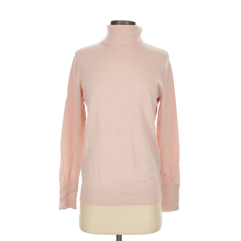 Joseph A Rose Quartz turtleneck SMALL long sleeve Pink Blush NEW