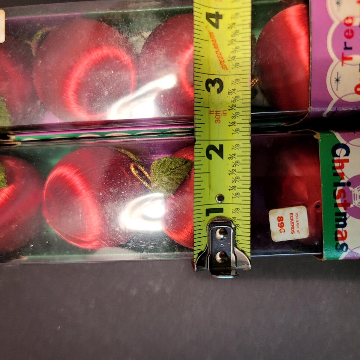 8 spun Nylon vintage christmas tree ornaments 2 packs red 2" balls