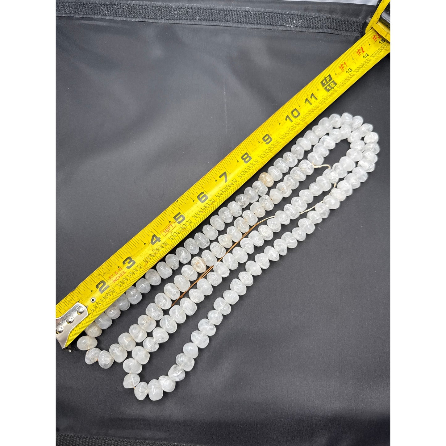 1970s Natural White Moonstone Chunky Beaded Statement Necklace Large 48"