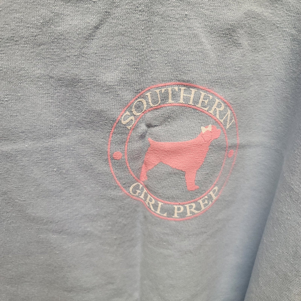 Southern Girl Prep NEW Long Sleeve Shirt Cotton LARGE Baby Blue Pink