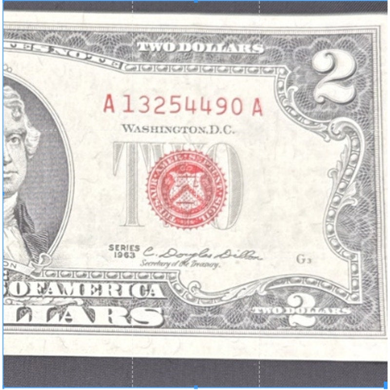 Paper Currency Bank Note USA Paper Money $2 Series 1963 red seal