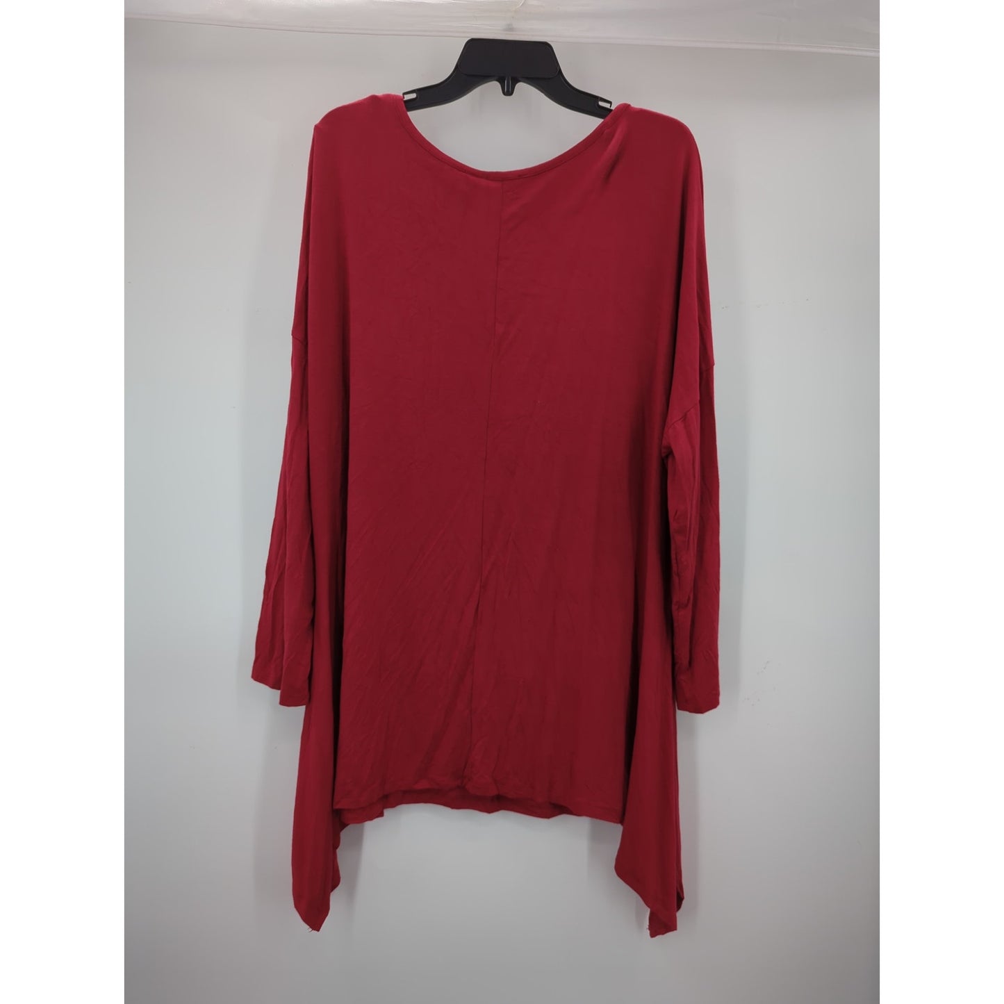 RDI Women's NWT Size 3X Red Hanky Hem Tunic Top Sharkbite Soft Knit
