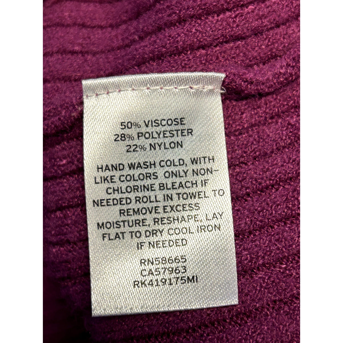 Free Press NEW Oversized Purple V-Neck Bell Sleeve Ribbed Sweater small