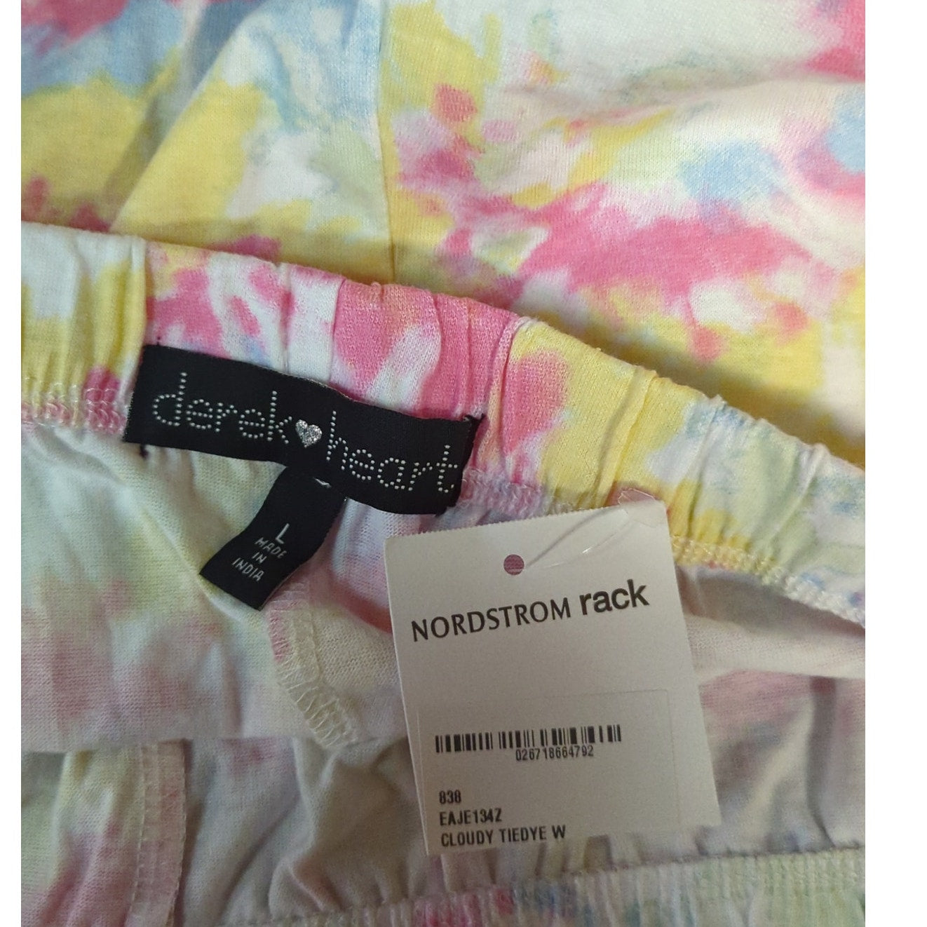 Derek heart cloudy tie dye Size large ruffled hem pajama bottoms