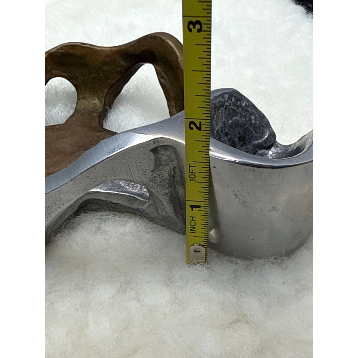 David Marshall MCM Brutalist Sculpure Vintage 1980s Brass and Aluminum