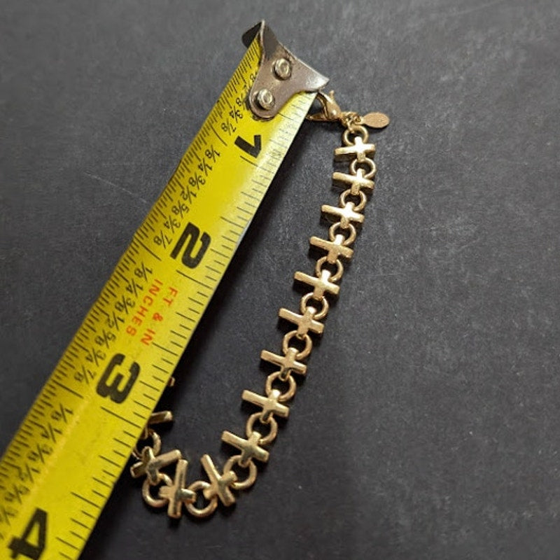 Funky Vintage Fashion Bracelet Premier Designs Cross goldtone Crosses