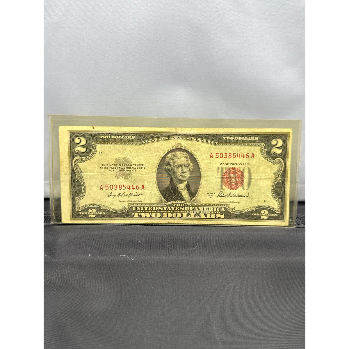 Paper Currency Bank Note USA Paper Money $2 Series 1953 A red seal priest