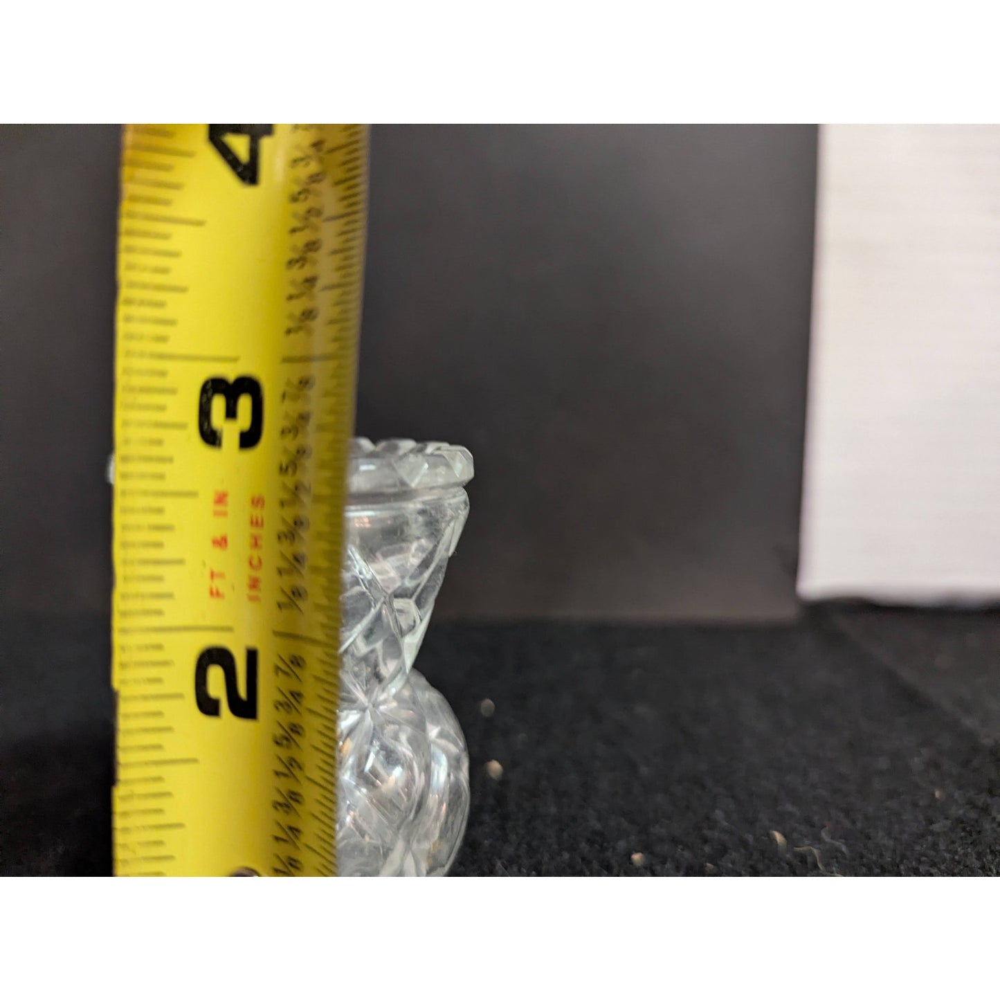 Vintage Clear Cut Glass Hourglass Toothpick Holder TableWare Fancy