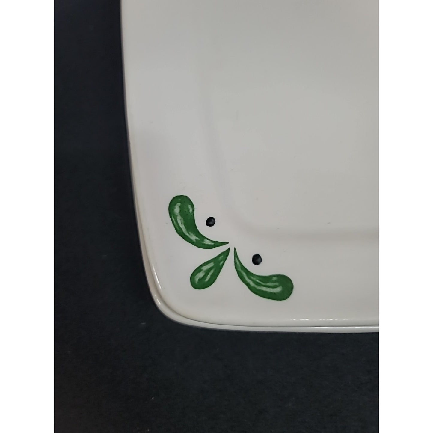 Olive Garden Buffalo China Restaurant Ware 8” Square Plates Green Olive Leaf 2