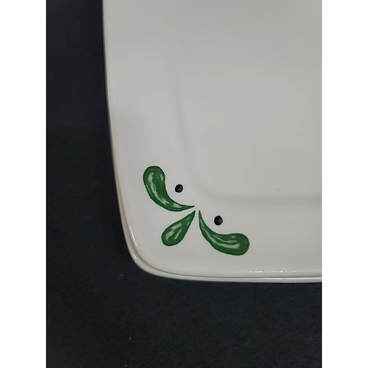 Olive Garden Buffalo China Restaurant Ware 8” Square Plates Green Olive Leaf 2