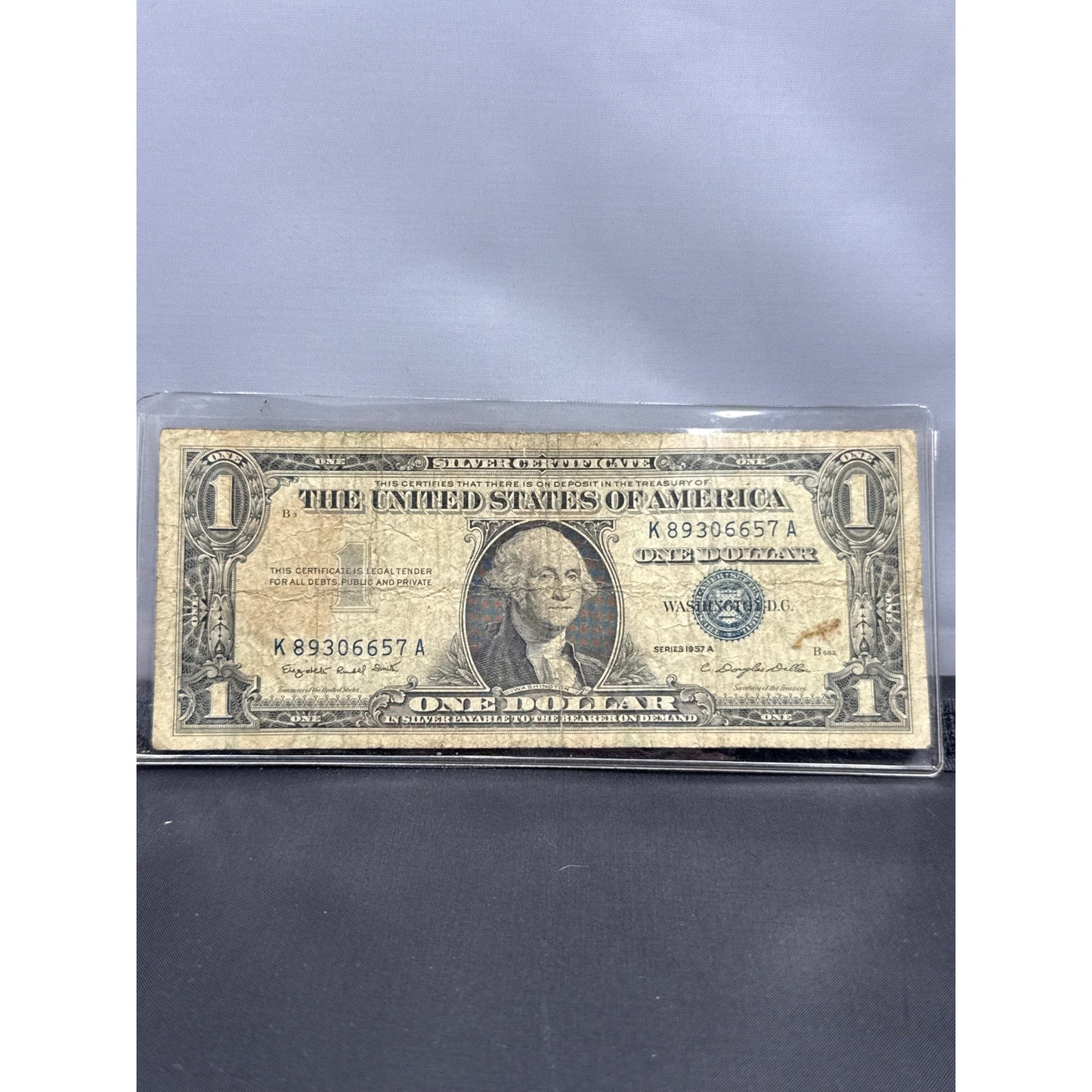 Paper Currency Bank Note USA Money $1 Series 1957 A Silver Certificate Blue Seal