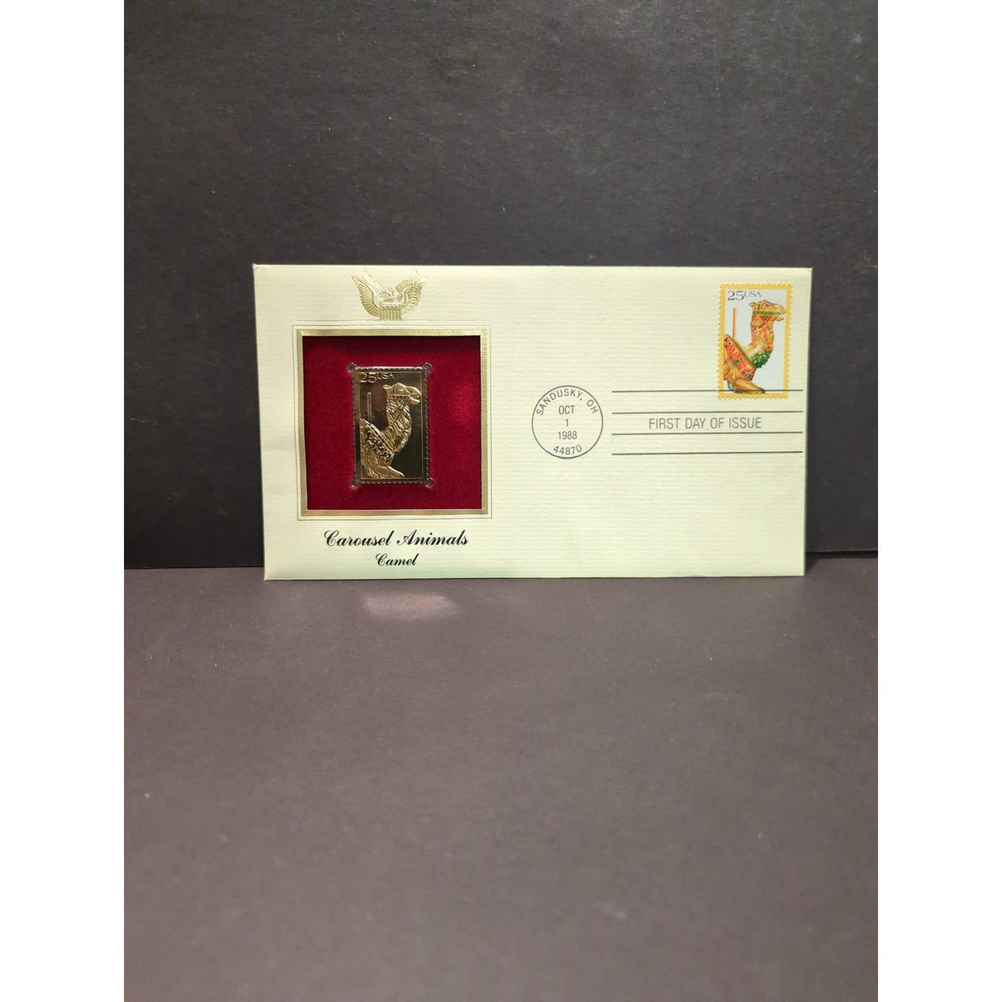 Golden Replicas of United States Stamps Collectible 22kt Gold 1988 CAROUSEL