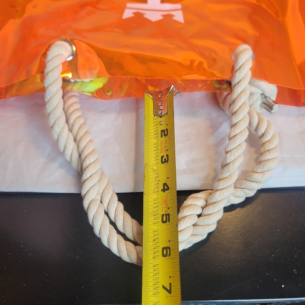 Royal Star of the Seas Orange iridescent Tote Beach Bag Rope Handle 16" x 12"