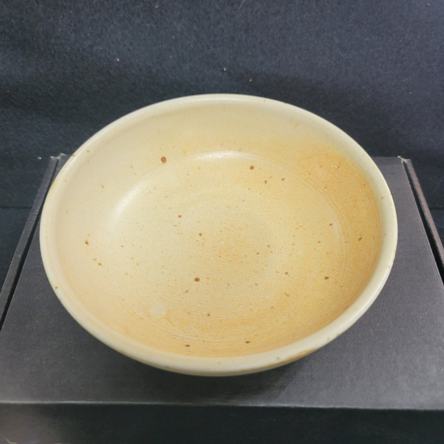 Art pottery bowl Signed Susan Yellow Cereal 6" wide x 2" deep handmade