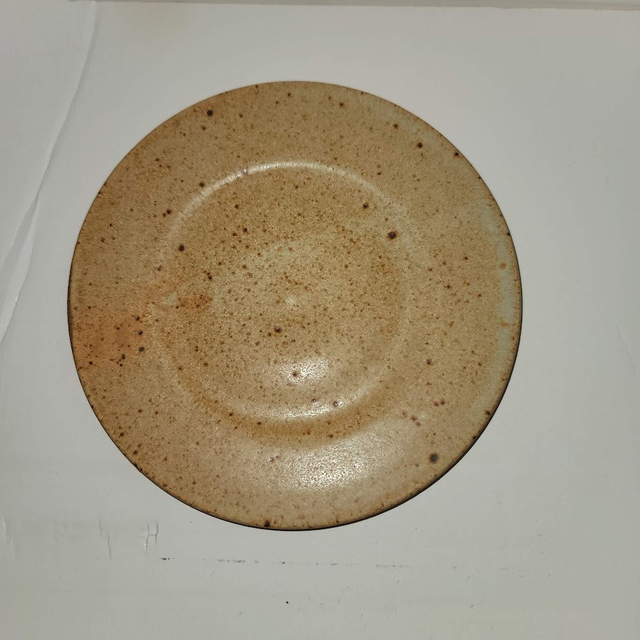 Yellow Handmade SUSAN Art Pottery yellow Bread Plate Candle Holder Trinket