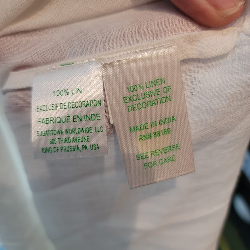 Lilly Pulitzer Amelia Island Summer Linen Tunic Large White Bead Collar Detail