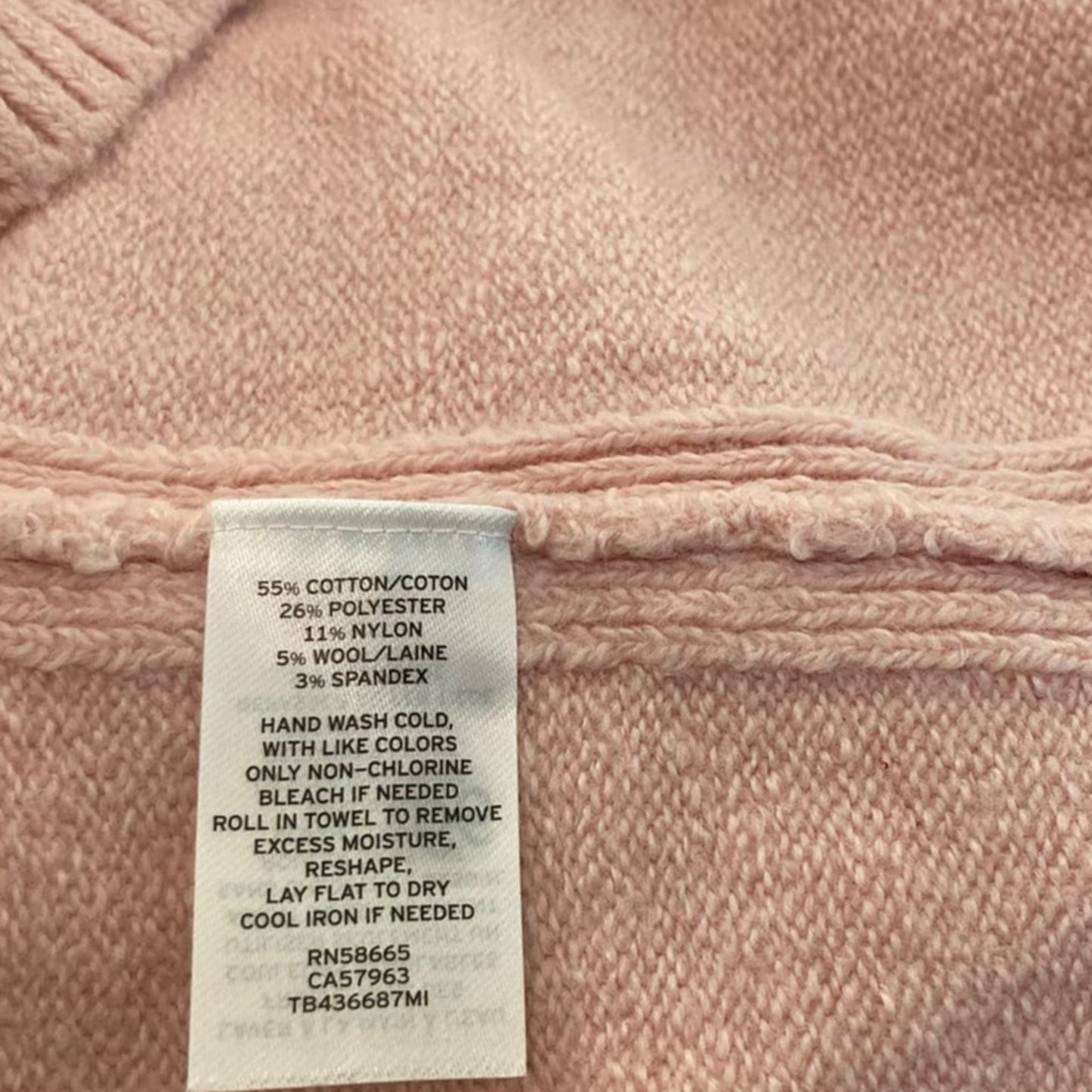 Treasure & Bond Cozy Crew Neck Sweater Ribbed Trim MEDIUM Pink Silver New