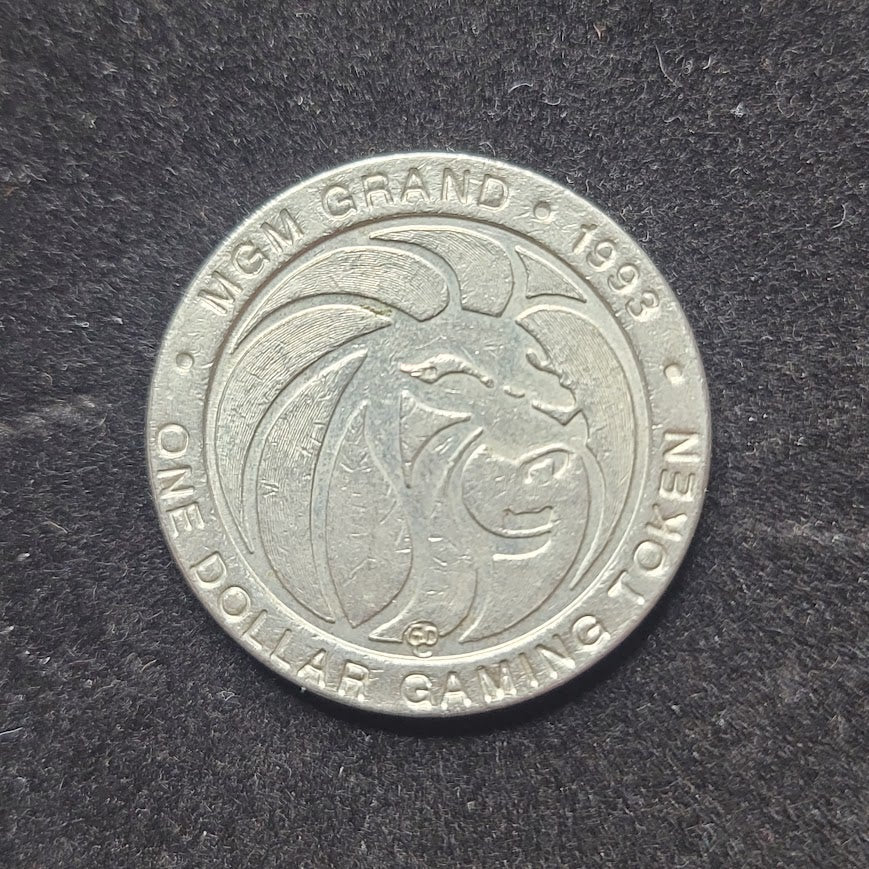 Vintage 1988 MGM Grand Las Vegas One Dollar Casino Slot Gaming Token $1