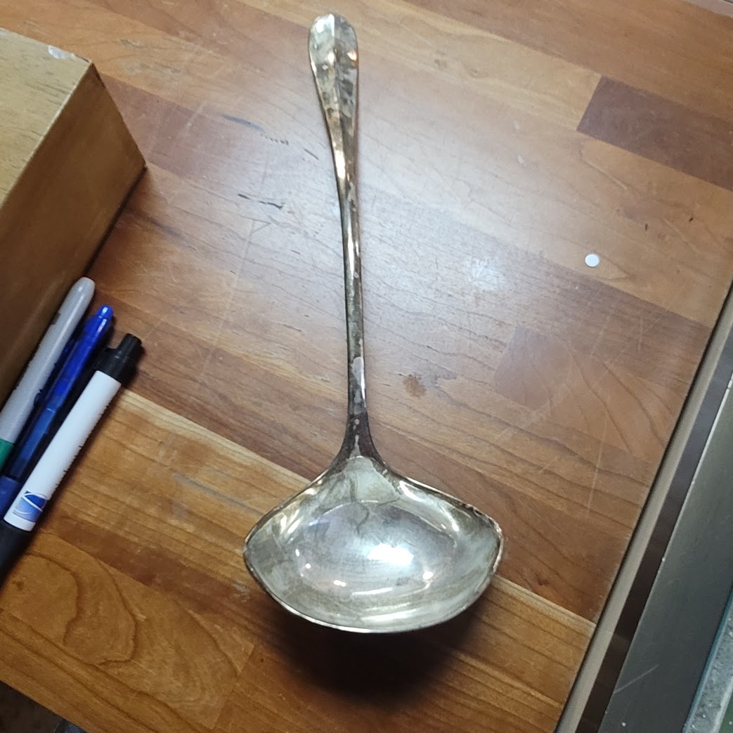 Vintage 14 Pc. UNPOLISHED patina nickel silver EP Large punch bowl cup ladle set