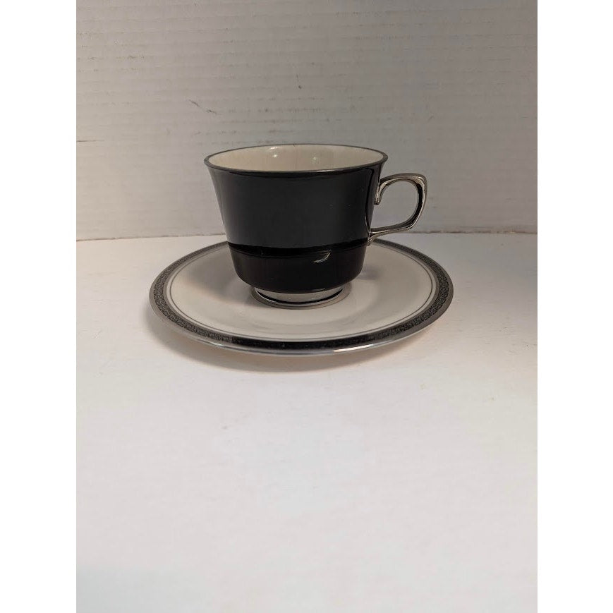 Vintage Discontinued Black Band 5 Pc. Place Setting Indigo Franciscan China Set