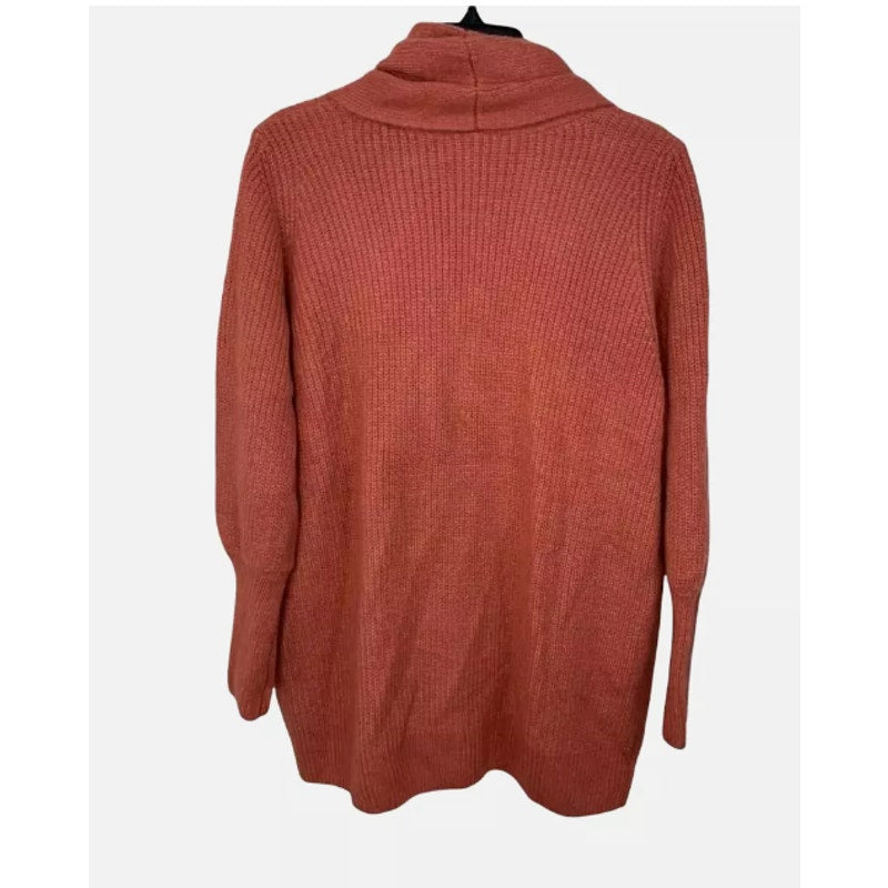 RACHEL PARCELL Shawl Collar Open Cardigan in Red Baroque Medium NEW $99